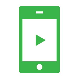 Streaming video on a mobile device - green icon