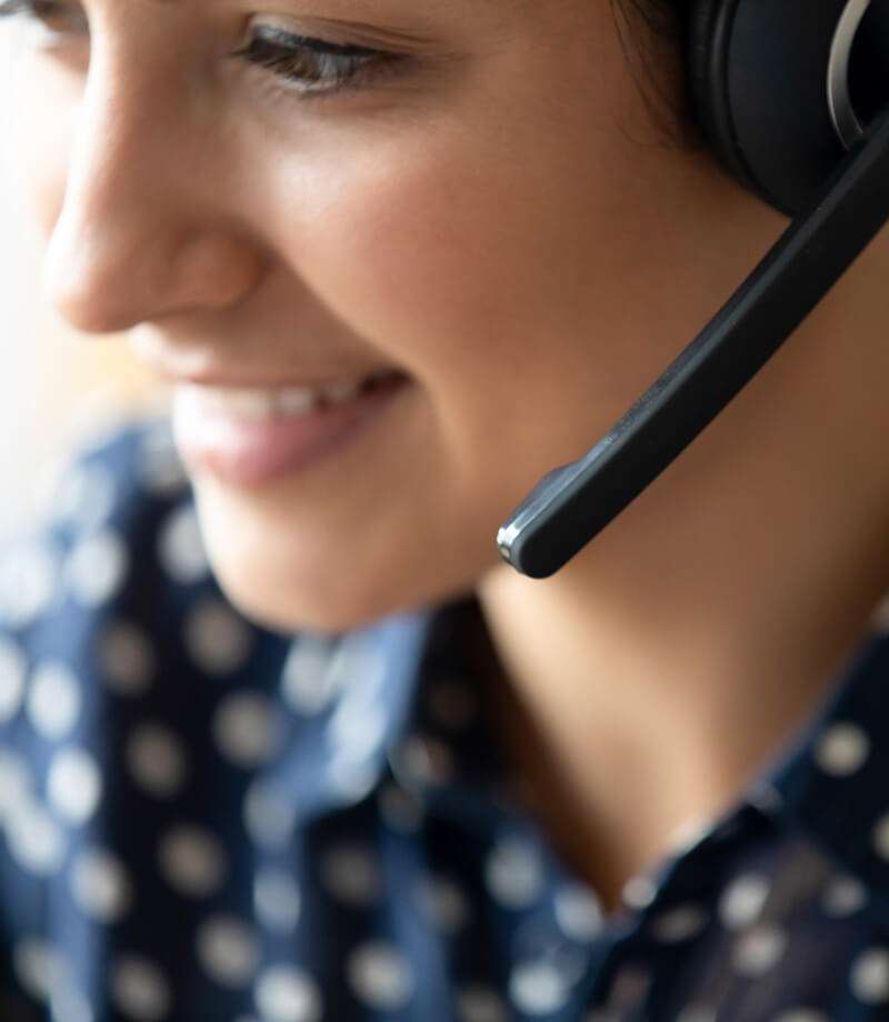 woman in headset providing customer support