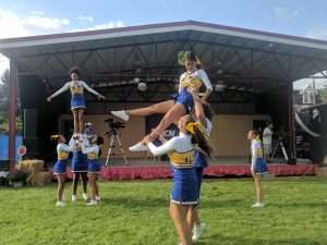 cheer team performing
