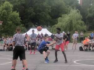 mens outdoor basketball game