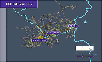 Astound service area Lehigh Valley map