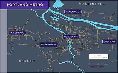 Astound service area Portland Metro map