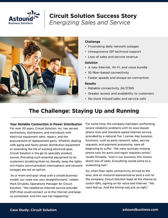 Circuit Solution case study cover: man and woman working at their laptops in contemporary open work setting