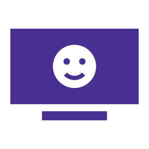 Astound smiling face on computer icon