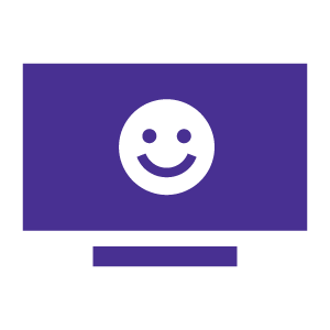 Astound smiling face on computer icon