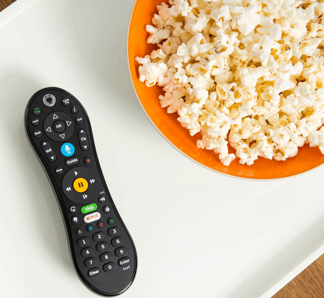 Remote control and popcorn