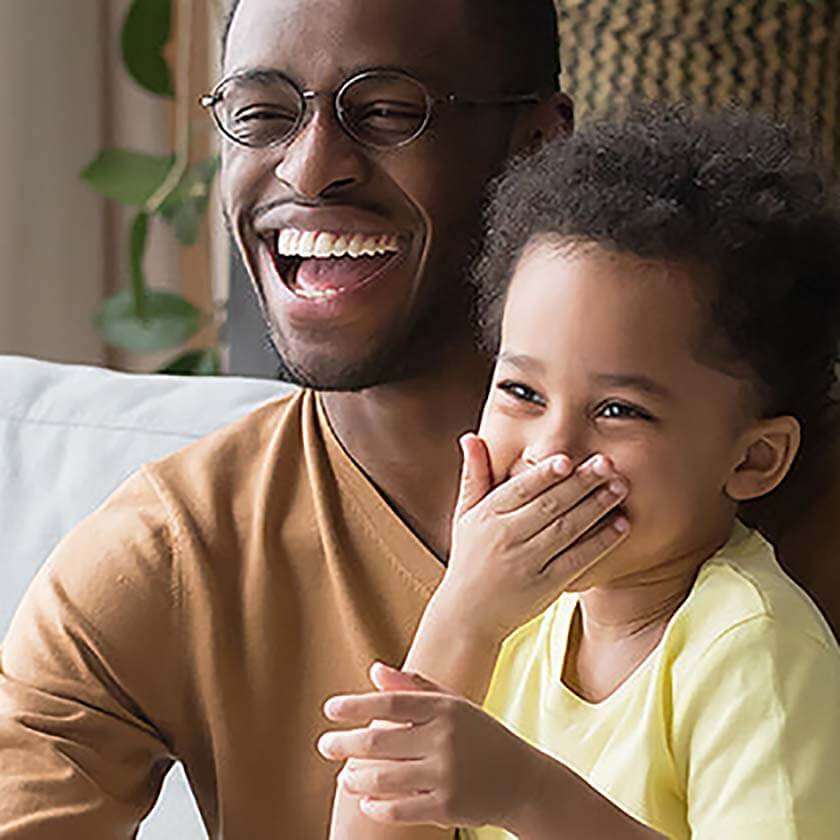 Family laughing