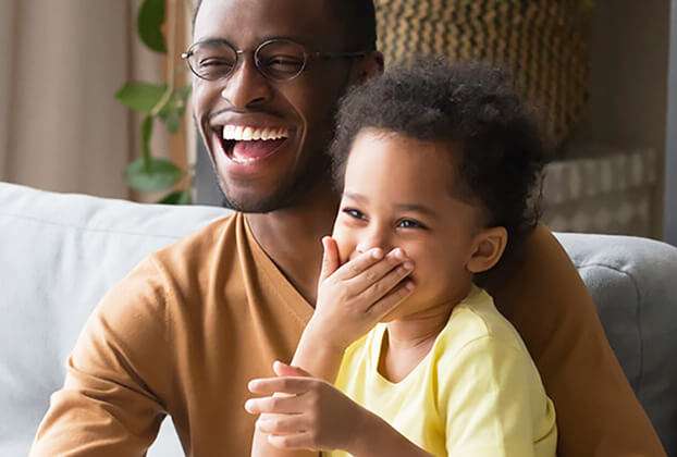 Family laughing