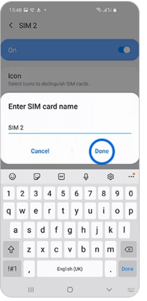 Android enter SIM names