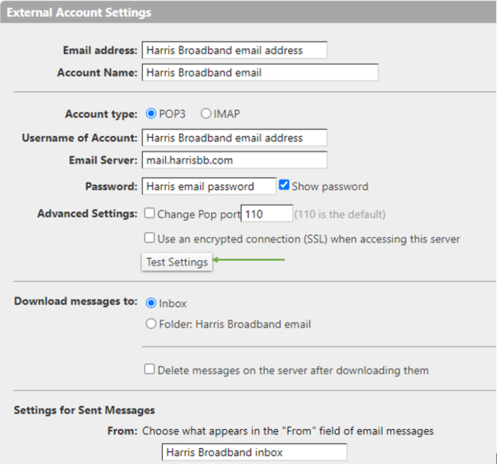 External Account Settings