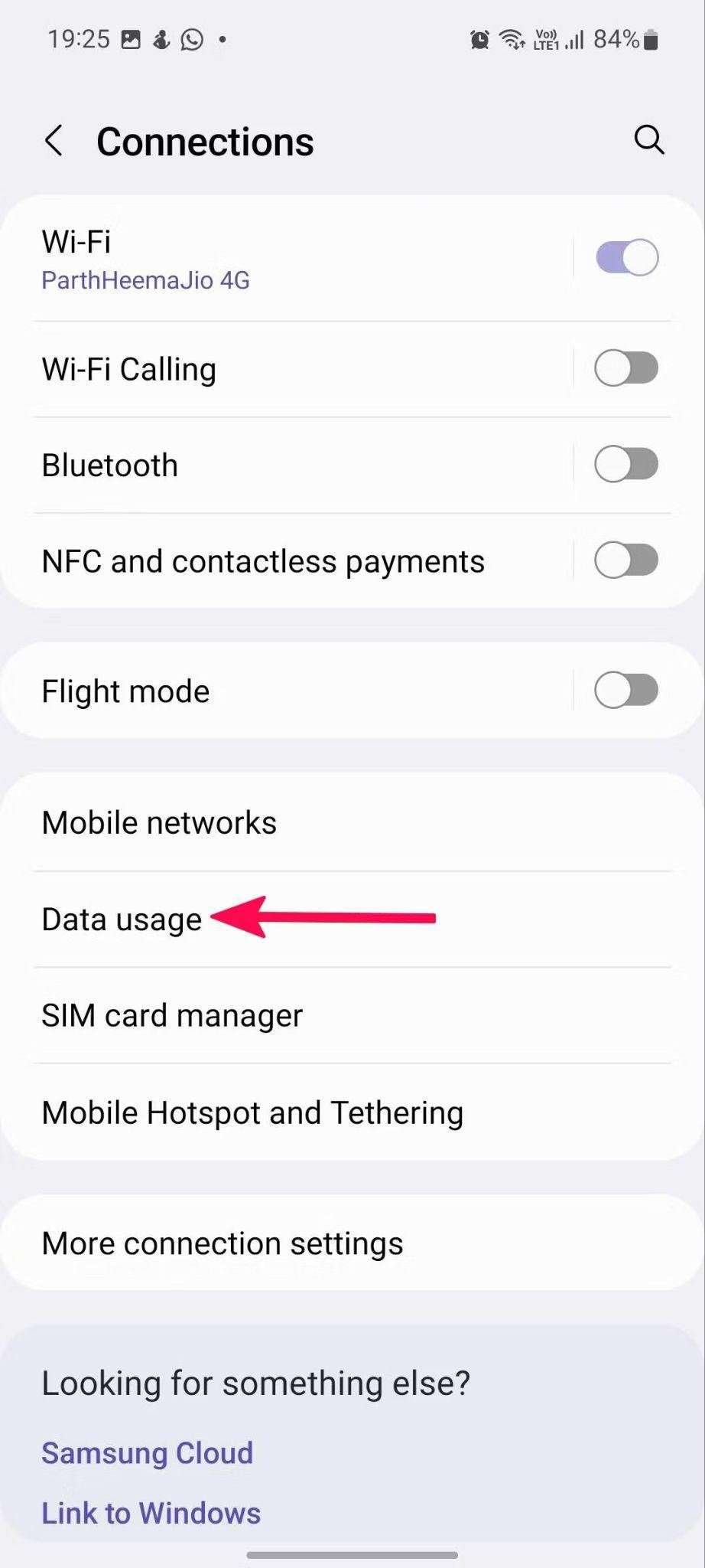 find mobile data Samsung step 2