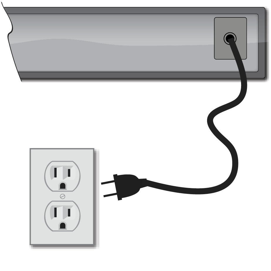 HDTV self-install Step 3 - connect power cord to electrical outlet