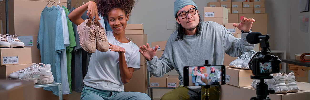 Young creatives grow their online business by streaming with 2 gig internet.
