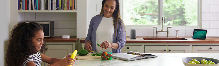 mother and daughter in kitchen