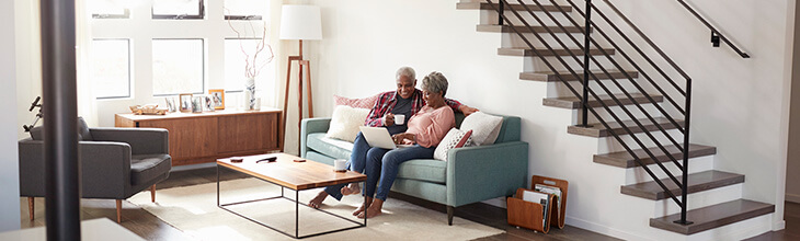 couple in spacious house with wifi devices