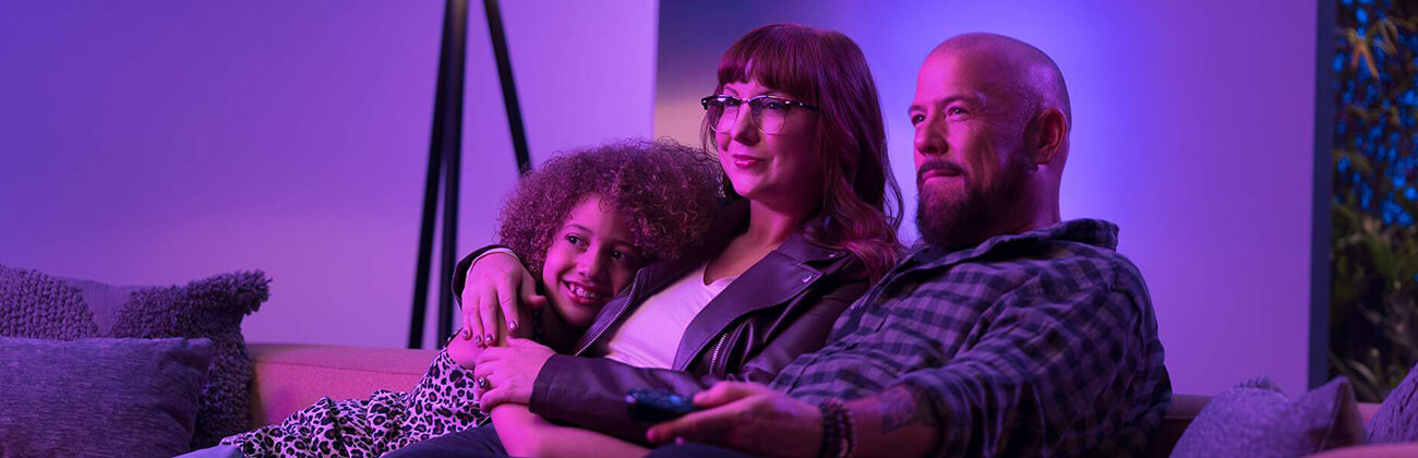 Family watches streaming TV together