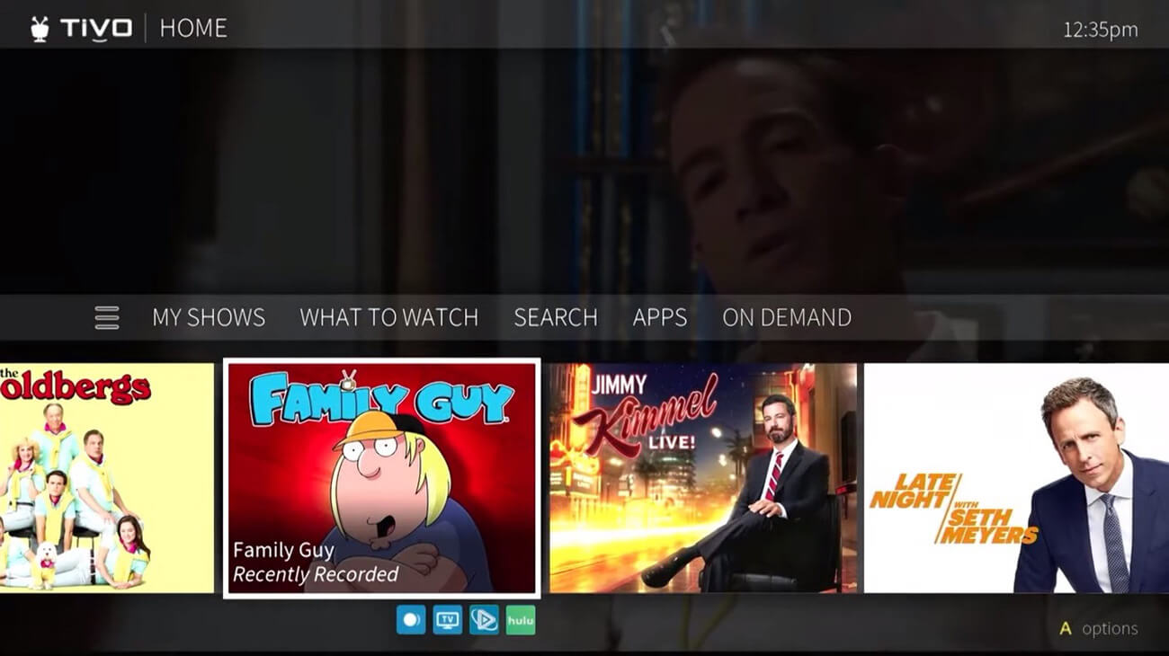 TiVo home screen
